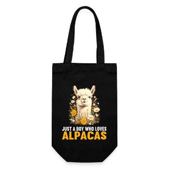 Alpaca Alpakas Alpaka - Geschenkbeutel für Flaschen - Schwarz - Vorne