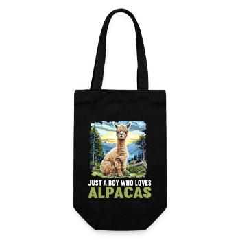 Alpaca Alpakas Alpaka - Geschenkbeutel für Flaschen - Schwarz - Vorne