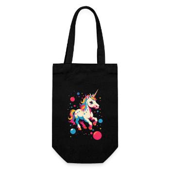 Einhorn Liebhaber Design Lustige Einhörner - Geschenkbeutel für Flaschen - Schwarz - Vorne