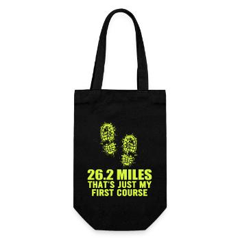 26,2 Meilen? Das ist nur mein erster Gang - Geschenkbeutel für Flaschen - Schwarz - Vorne