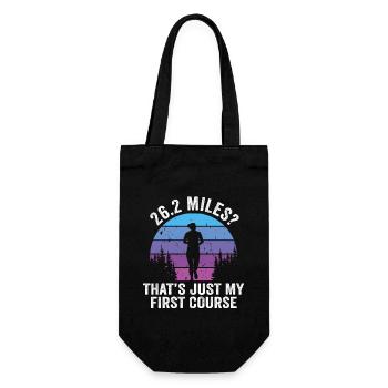 26,2 Meilen? Das ist nur mein erster Gang - Geschenkbeutel für Flaschen - Schwarz - Vorne