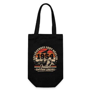 Vintage Geburtstagsgeschenk Geboren im Juli 1954 - Geschenkbeutel für Flaschen - Schwarz - Vorne