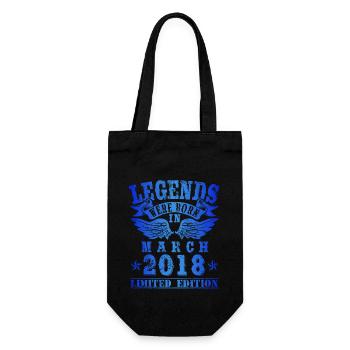 Legends were born in März 2018 Geburtstag - Geschenkbeutel für Flaschen - Schwarz - Vorne