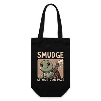 Smudge Sage Feather Spiritual Witchcraft Meditate - Gift Bag for Bottles - black - Front