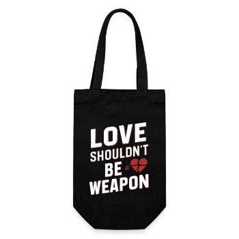 Raising awareness of domestic violence - Gift Bag for Bottles - black - Front
