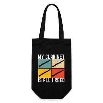 Clarinet Wind Instrument Clarinet player - Gift Bag for Bottles - black - Front