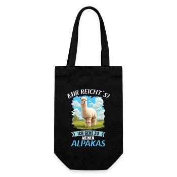 Alpaca Alpakas Alpaka - Geschenkbeutel für Flaschen - Schwarz - Vorne