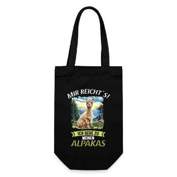 Alpaca Alpakas Alpaka - Geschenkbeutel für Flaschen - Schwarz - Vorne