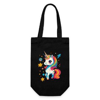 Unique Birthday Motif Unicorn Lover - Gift Bag for Bottles - black - Front
