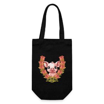 Pig Lucky Charm Birthday Gift - Gift Bag for Bottles - black - Front