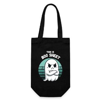 Halloween Geist Gespenst Bullshit Wortspiel Lustig - Geschenkbeutel für Flaschen - Schwarz - Vorne