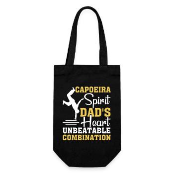 Capoeira Spirit Dad's Heart unschlagbare Kombination - Geschenkbeutel für Flaschen - Schwarz - Vorne
