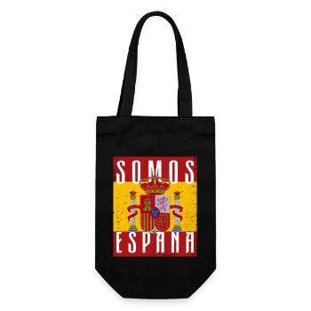 Spanien Madrid Flagge Reise Urlaub Europa - Geschenkbeutel für Flaschen - Schwarz - Vorne