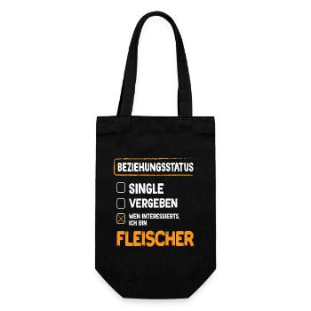 Fleischer Beziehungsstatus Fleischer Metzger - Geschenkbeutel für Flaschen - Schwarz - Vorne