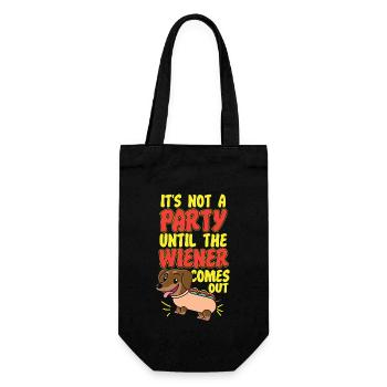 Hot Dog Adult Humor Pun Naughty - Gift Bag for Bottles - black - Front