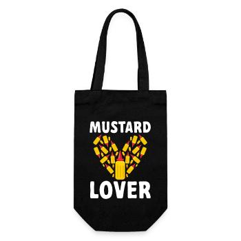 Senf Mustard - Geschenkbeutel für Flaschen - Schwarz - Vorne