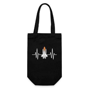 Herzschlag Space Shuttle Faszination - Geschenkbeutel für Flaschen - Schwarz - Vorne