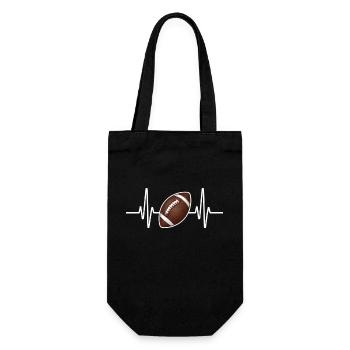 Ballon de ligne ECG de battement de cœur de football américain - Sac à bouteille - noir - Devant