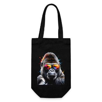 Gorilla Sunglasses Monkey Colorful Animal Design Print - Gift Bag for Bottles - black - Front