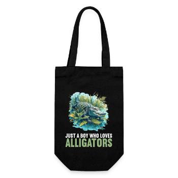 Alligatoren Alligator - Geschenkbeutel für Flaschen - Schwarz - Vorne