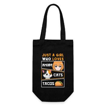 Just a Girl Who Loves Anime Cats Tacos - Gift Bag for Bottles - black - Front