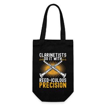 Klarinette Blasinstrument Klarinettenspieler - Geschenkbeutel für Flaschen - Schwarz - Vorne