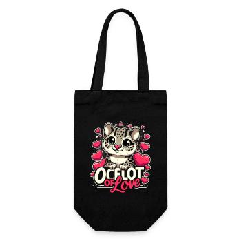 Ocelot Chat Sauvage Animaux Exotiques Jungle Gros Chat - Sac à bouteille - noir - Devant