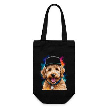 Goldendoodle Snapback Cap Dog Animal Design Print - Gift Bag for Bottles - black - Front