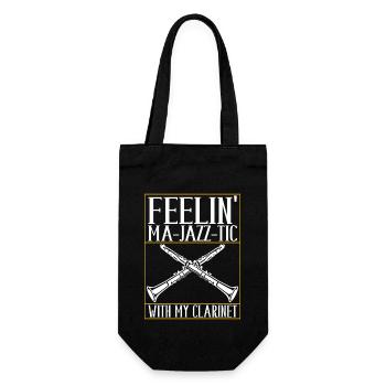 Clarinet Wind Instrument Clarinet player - Gift Bag for Bottles - black - Front