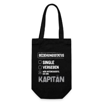 Kapitän Beziehungsstatus Kapitän Boot Segeln - Geschenkbeutel für Flaschen - Schwarz - Vorne