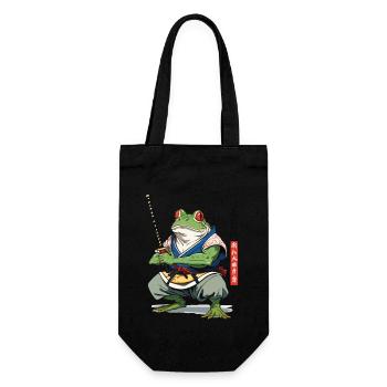 Samurai Frog Vintage Ukiyo-e Style Japan Style - Gift Bag for Bottles - black - Front