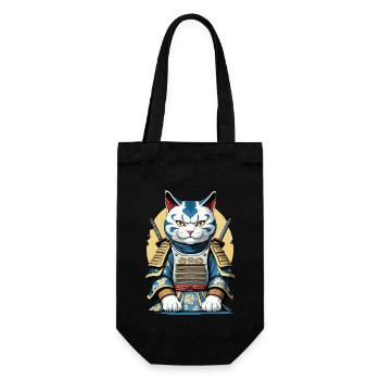 Chat de samouraï Japonais Samouraï Conception d’œuvres d’art - Sac à bouteille - noir - Devant