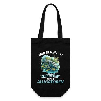 Alligatoren Alligator - Geschenkbeutel für Flaschen - Schwarz - Vorne