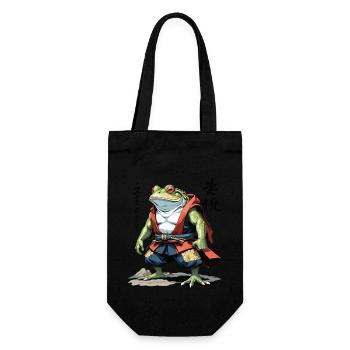 Samurai Frog Vintage Ukiyo-e Style Japan Art - Gift Bag for Bottles - black - Front