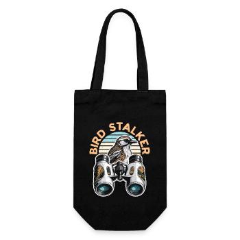 Birdwatching Bird Stalker Ornithology Birdwatcher - Gift Bag for Bottles - black - Front