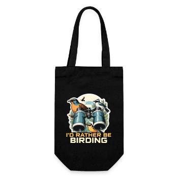 Birdwatching I'd Rather Be Birding Ornithologist - Gift Bag for Bottles - black - Front