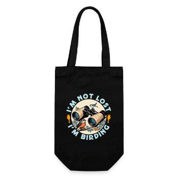 Birdwatching I'm Not Lost I'm Birding Ornithology - Gift Bag for Bottles - black - Front