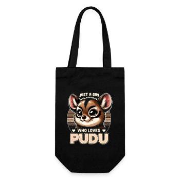 Cute Pudu Deer South America Cartoon Deer - Gift Bag for Bottles - black - Front