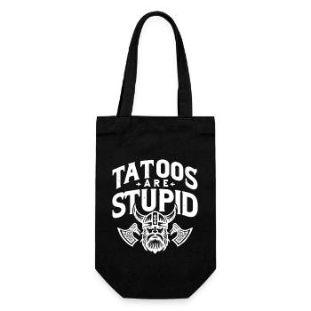 Lustige Tattoos sind dumm sarkastisch tätowiert - Geschenkbeutel für Flaschen - Schwarz - Vorne