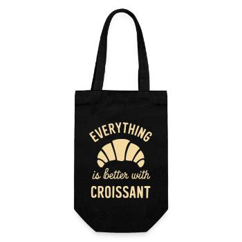 Alles Ist Besser Mit Croissant - Geschenkbeutel für Flaschen - Schwarz - Vorne