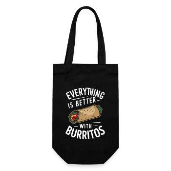 Everything is better with burritos - Gift Bag for Bottles - black - Front