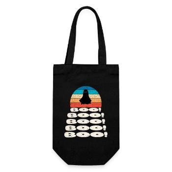 Retro vintage Sunset Halloween Ghost Hour - Gift Bag for Bottles - black - Front