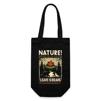 Natur! Komm für den Frieden. Verlassen Sie die Bären. - Geschenkbeutel für Flaschen - Schwarz - Vorne