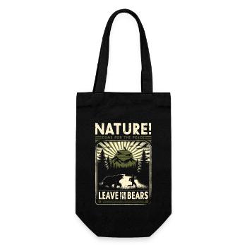Natur! Komm für den Frieden. Verlassen Sie die Bären. - Geschenkbeutel für Flaschen - Schwarz - Vorne