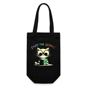 Profitez de la science. Chat d’école mignon. - Sac à bouteille - noir - Devant
