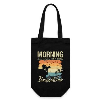 Birdwatcher Morning Is Not My Time Ornithologist - Gift Bag for Bottles - black - Front