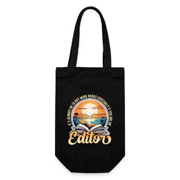 Book Editor It's Always Ok To Buy More Literature - Gift Bag for Bottles - black - Front