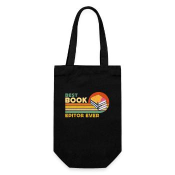 Best Book Editor Ever Retro Journalist Book Editor - Gift Bag for Bottles - black - Front