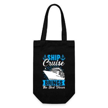 Cruise Holiday Cruise Ship - Gift Bag for Bottles - black - Front