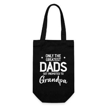 Greatest Dads Get Promoted To Grandpa Cool - Geschenkbeutel für Flaschen - Schwarz - Vorne